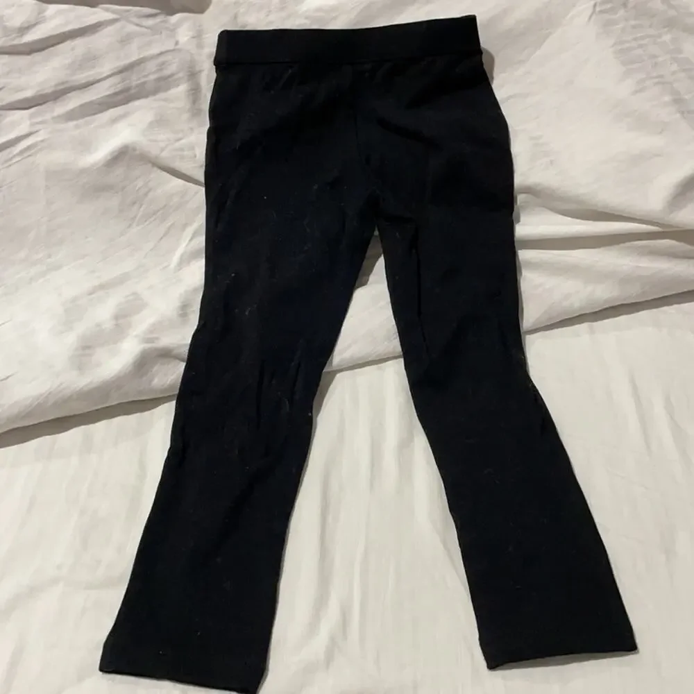 Gymboree 6 black pull on stretch leggings 💯 cotton silver zippered pockets euc
